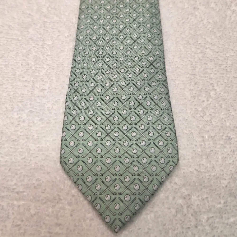 Vineyard Vines Martha's Vineyard green silk golf ball tee tie - 58